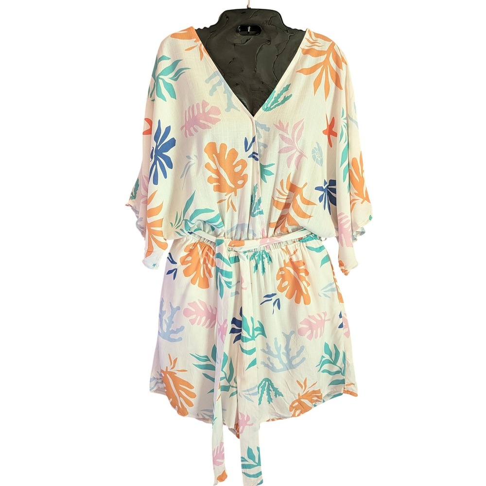 Cupshe Romper Women S Coastal Beachy Tropical Vacation Boho Kimono Sleeve New